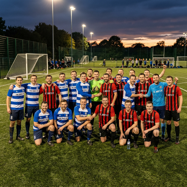 Maç sonrası iki takım bir arada